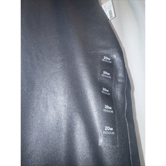 Edgely Women’s Gray Faux Leather Ankle Slim Straight High Rise Pants Sz 20W NEW - Picture 4 of 14